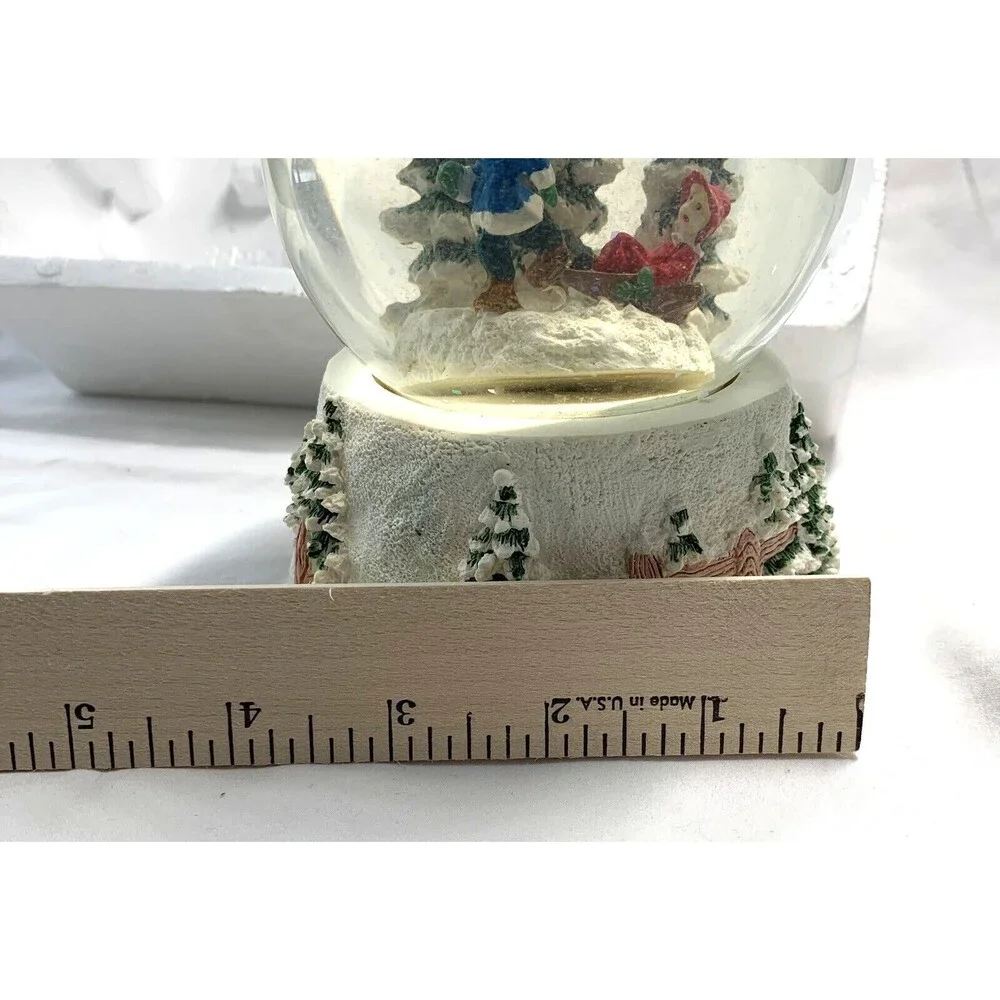 Holiday Classic Scenic Holiday Snowglobe Handcrafted Cast Resin Base Box Flaw